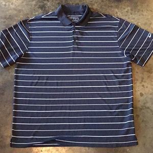 Nike Golf Dri Fit Black Polo white stripe